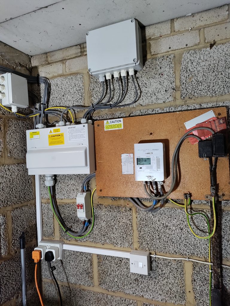 Recent Consumer Unit Upgrade with junction boxes to extend extend from original fuse baord position. With new 13 amp socket outlet and TN-S Meter HeadHead